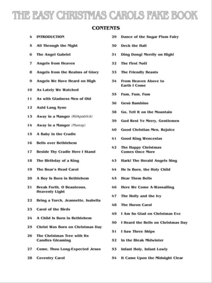 The Easy Christmas Carols Fake Book Piano scores gallery preview page 2