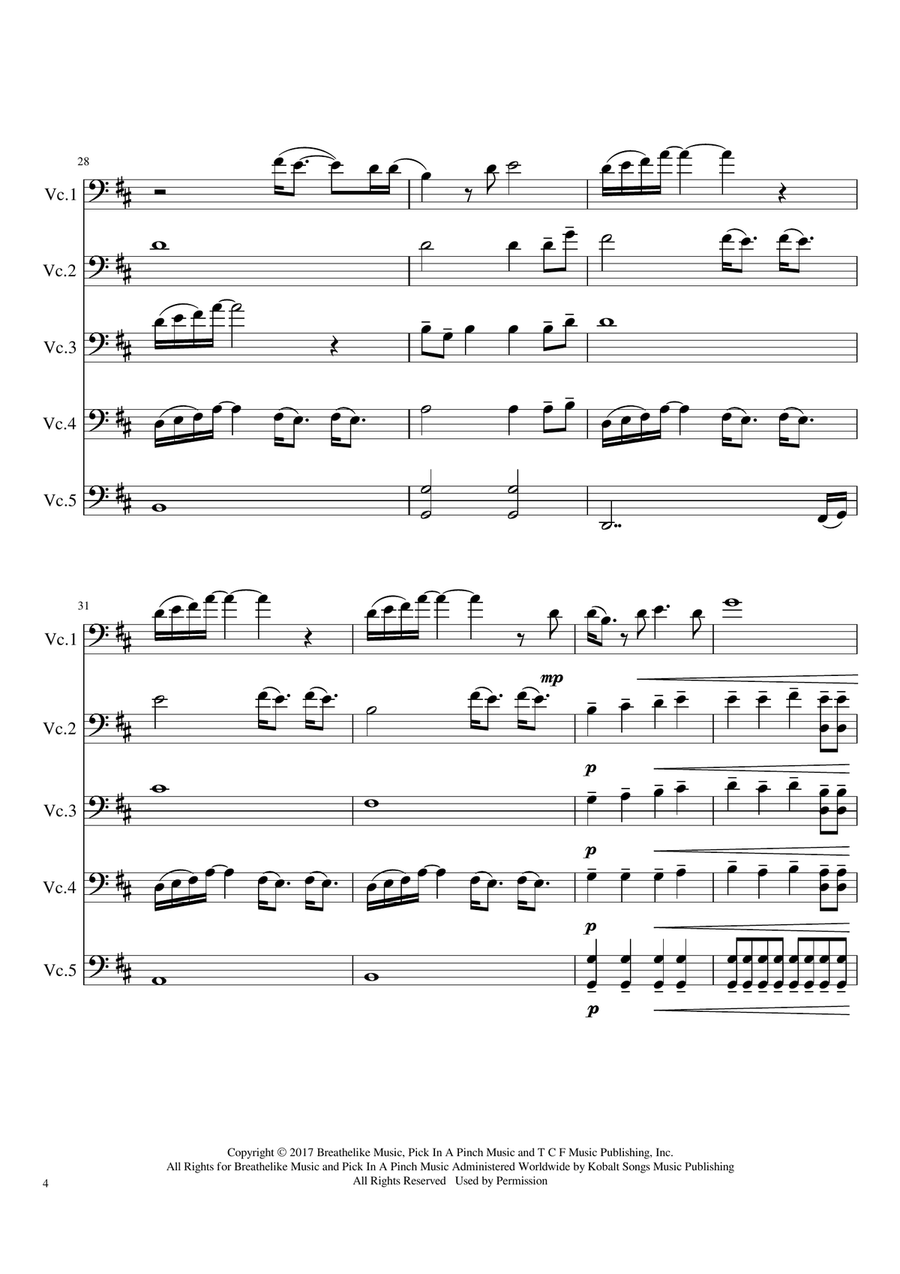 Never Enough Cello Solo scores gallery preview page 4