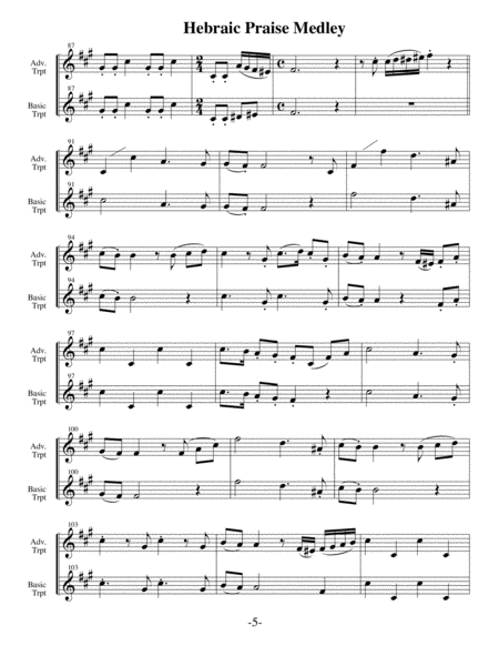 Hebraic Praise Medley (Arrangements Level 3-5 for TRUMPET + Written Acc) image number null