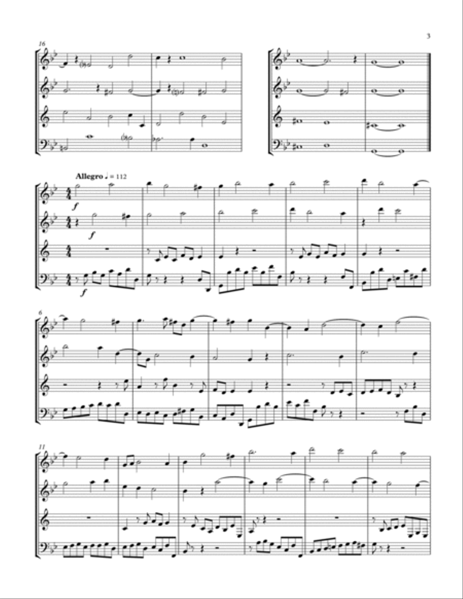 CHRISTMAS CONCERTO Concerto VIII Op. 6 No. 8, Fatto per la notte di natale, by Corelli, for Woodwin Woodwind Quartet scores gallery preview page 4