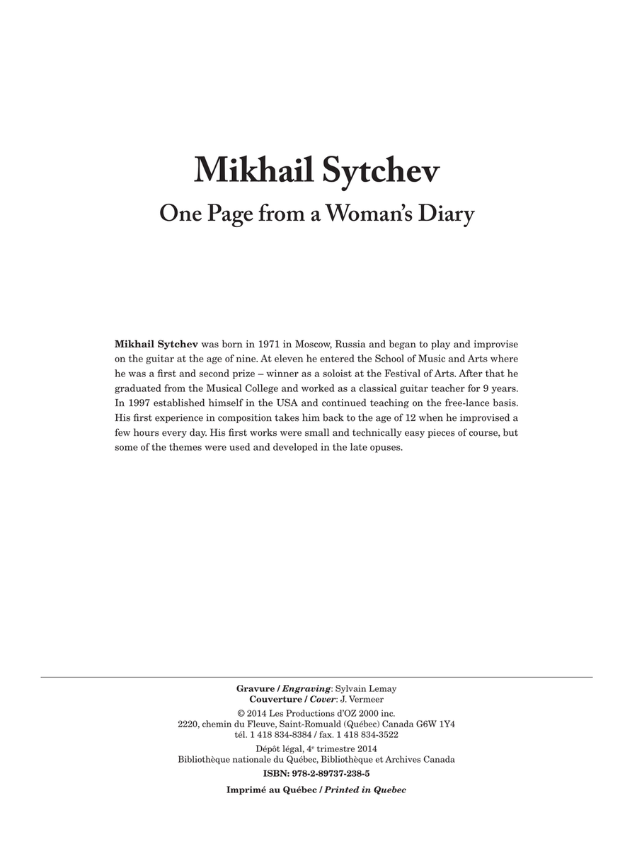 One Page from a Woman’s Diary
