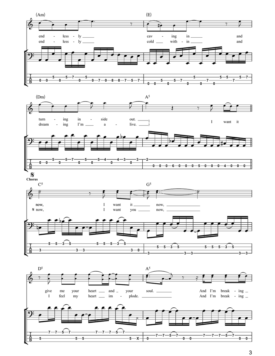 Hysteria Acoustic Guitar scores gallery preview page 3