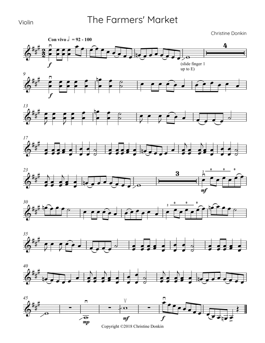 The Farmers' Market Violin Solo scores gallery preview page 1