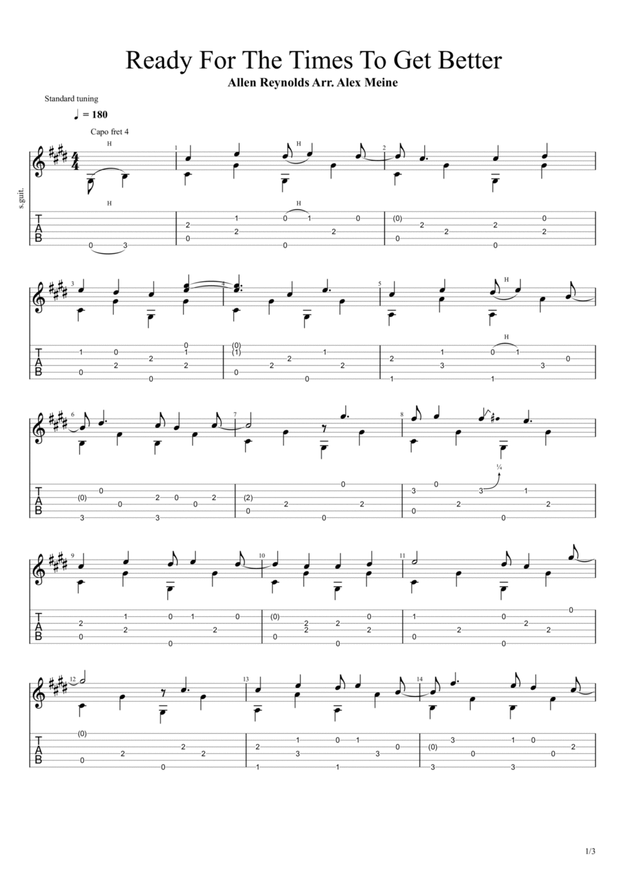 Ready For The Times To Get Better Acoustic Guitar scores gallery preview page 1