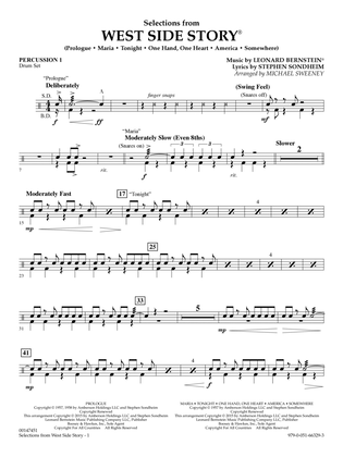 Book cover for West Side Story (Selections for Flex-Band) (arr. Michael Sweeney) - Percussion 1