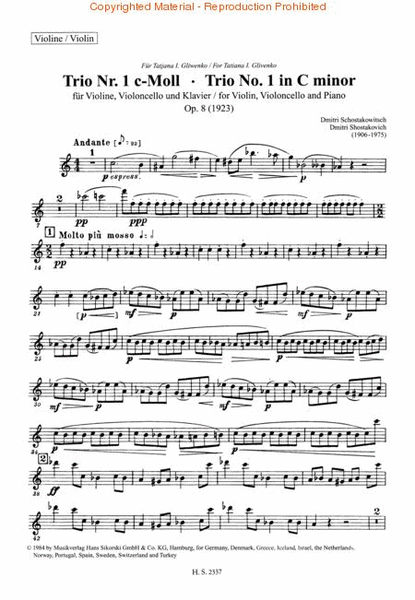Trio No. 1, Op. 8