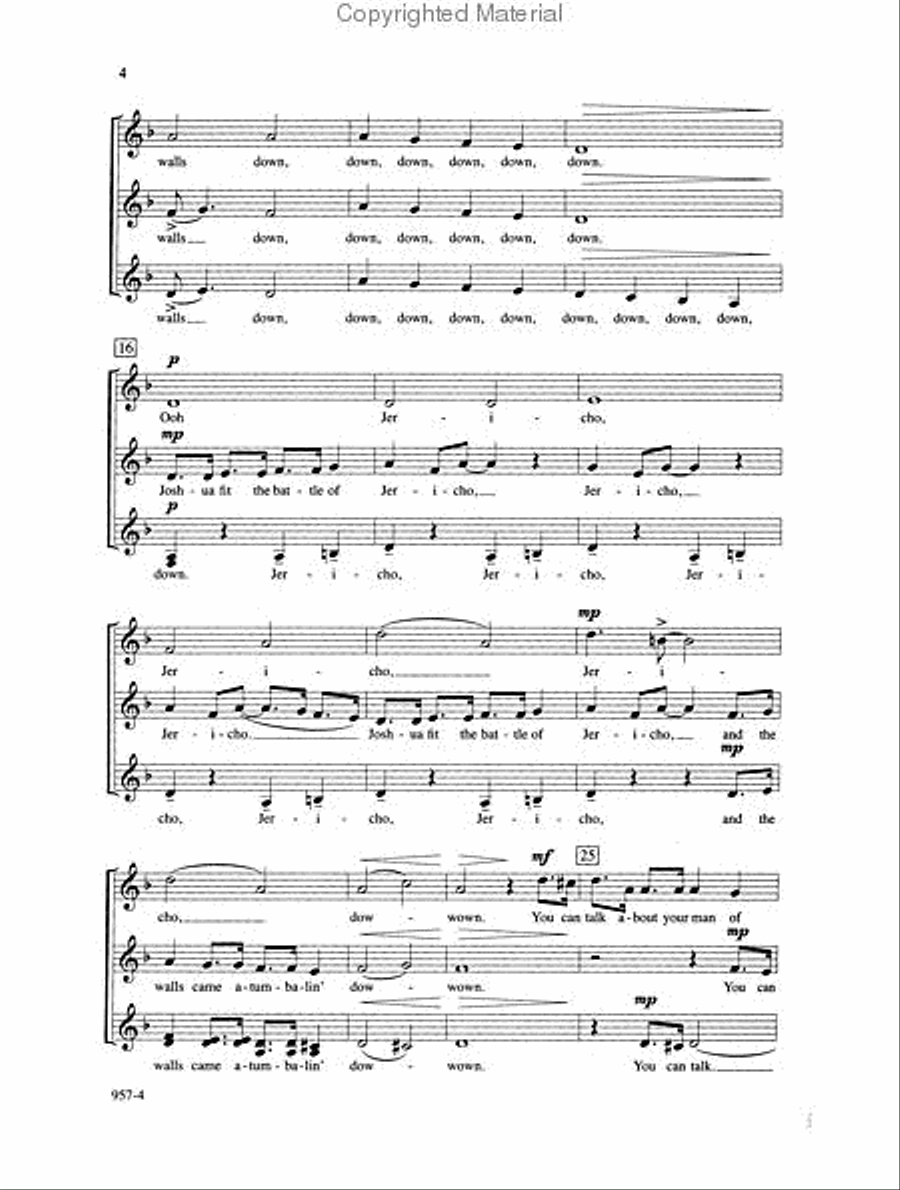 Joshua Fit the Battle of Jericho - SSA Octavo SSA scores gallery preview page 3