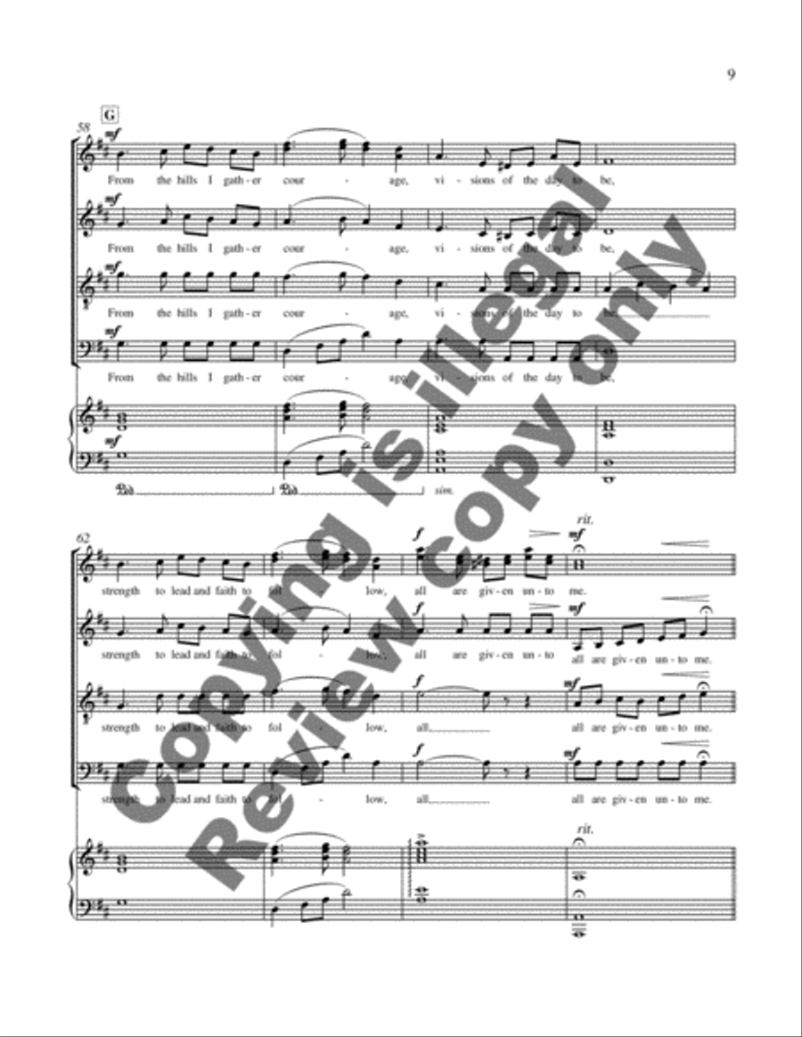 New Millennium Suite: 2. Peace I Ask of Thee, O River 4-Part scores gallery preview page 6