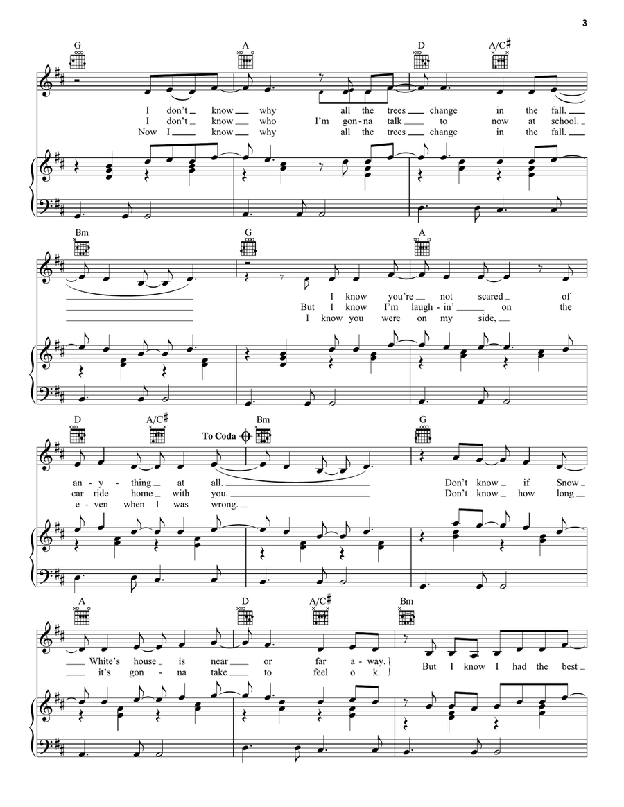 The Best Day The Best Day Piano, Vocal, Guitar scores gallery preview page 3