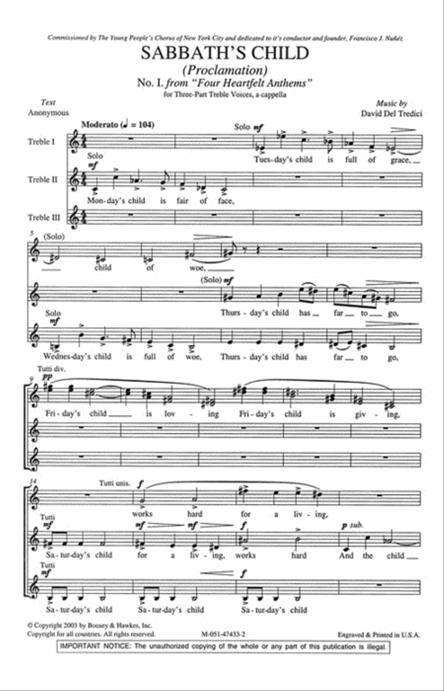 Sabbath's Child (Proclamation) SSA scores gallery preview page 2
