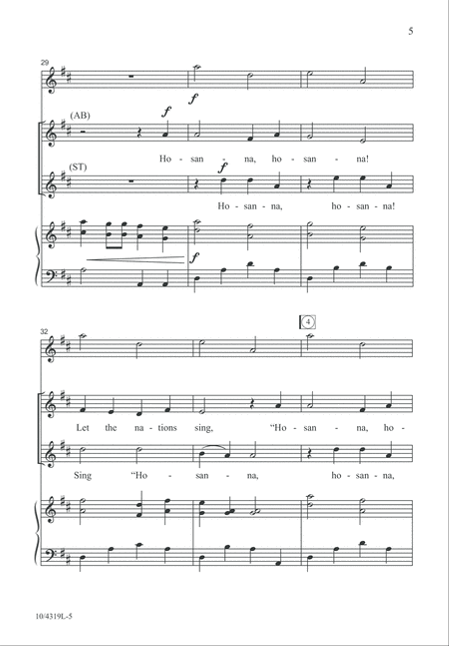 Hosanna! Unison Choir scores gallery preview page 5