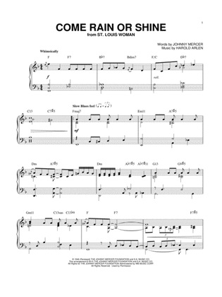 Book cover for Come Rain Or Come Shine [Jazz version] (arr. Brent Edstrom)