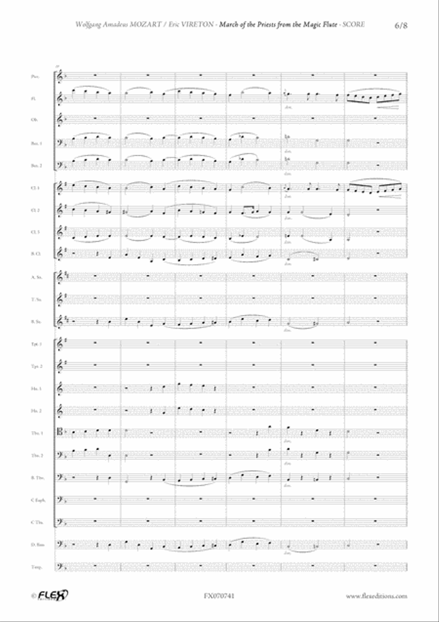 Marche of the Priests from the Magic Flute Concert Band scores gallery preview page 6
