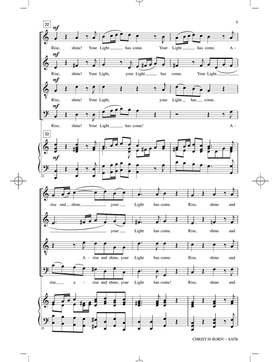 Christ Is Born! (Let Heaven And Earth Rejoice) 4-Part scores gallery preview page 4