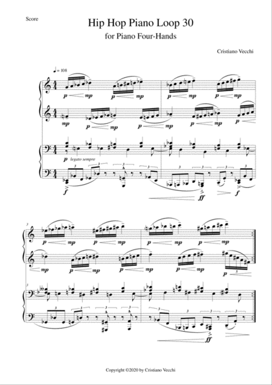 Hip Hop Piano Loop 30 Piano Method scores gallery preview page 1