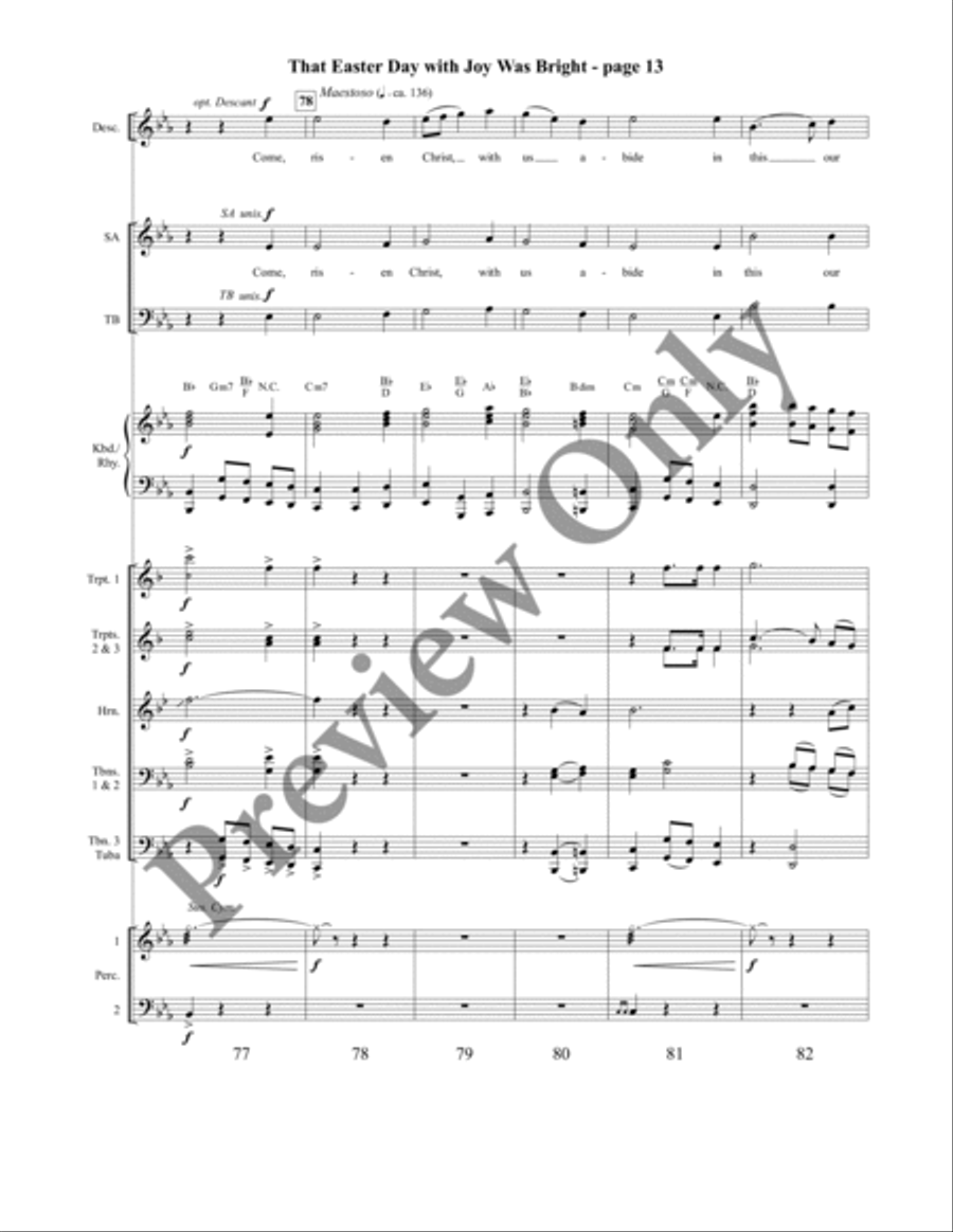 That Easter Day with Joy Was Bright (Orchestration) 4-Part scores gallery preview page 14