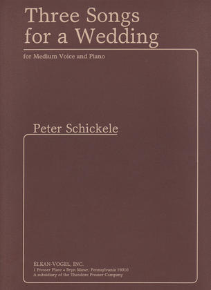 Book cover for Three Songs for a Wedding