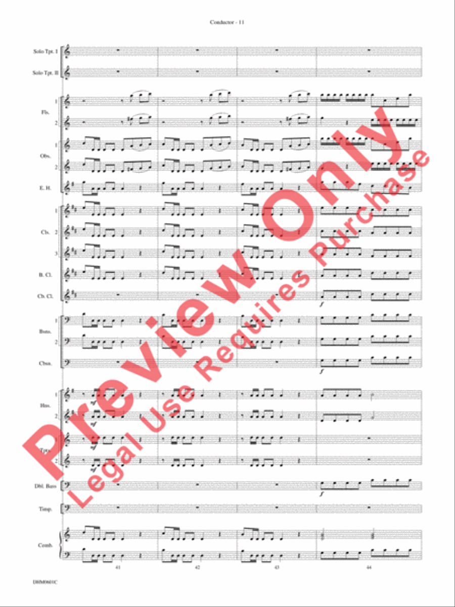 Concerto in C Major for Two Trumpets (I. Allegro, II. Largo, III. Allegro) Concert Band scores gallery preview page 15