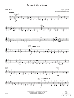 Mozart Variations: 2nd Violin