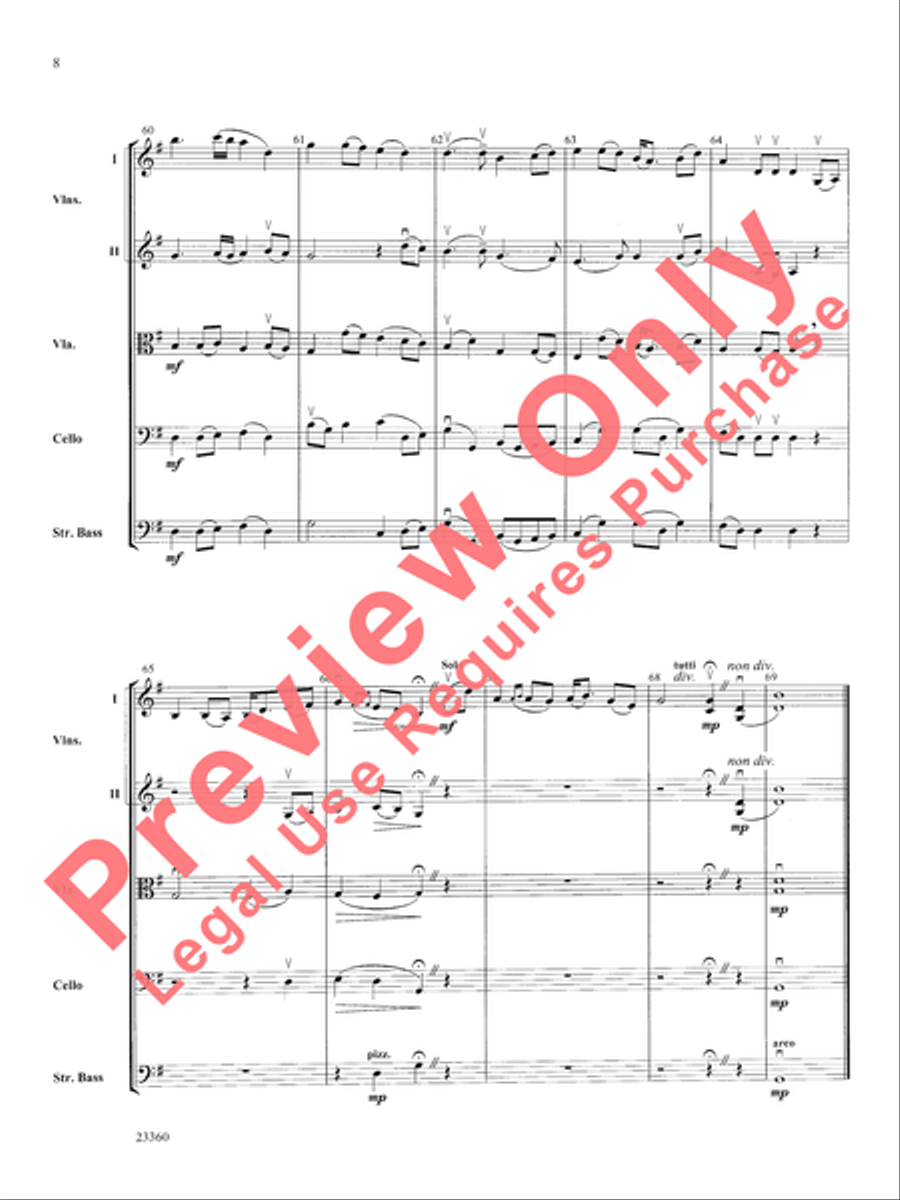 Folk Tune Air and Fiddler's Fury String Orchestra scores gallery preview page 9