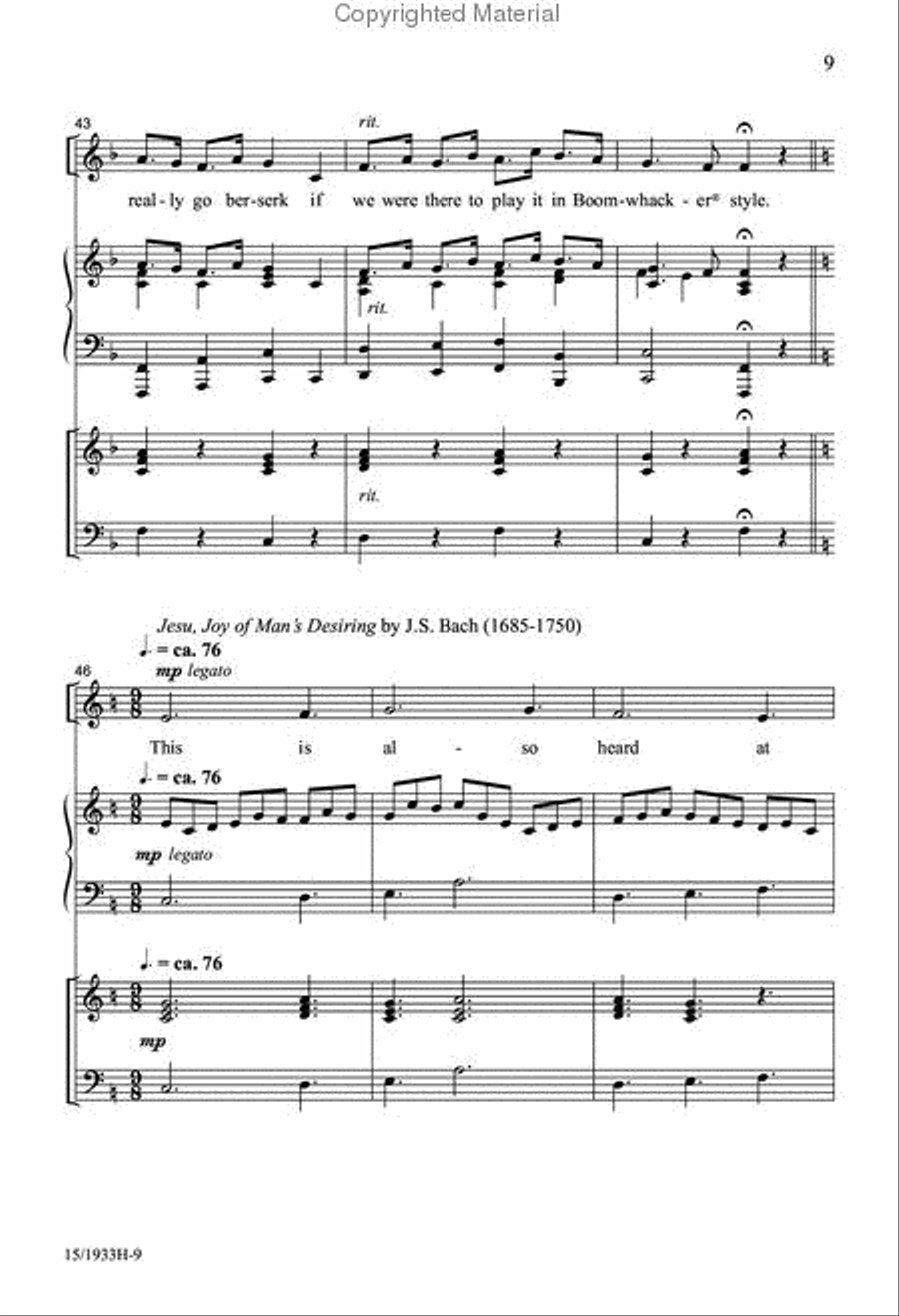 Classical Boomwhackers Unison Choir scores gallery preview page 9
