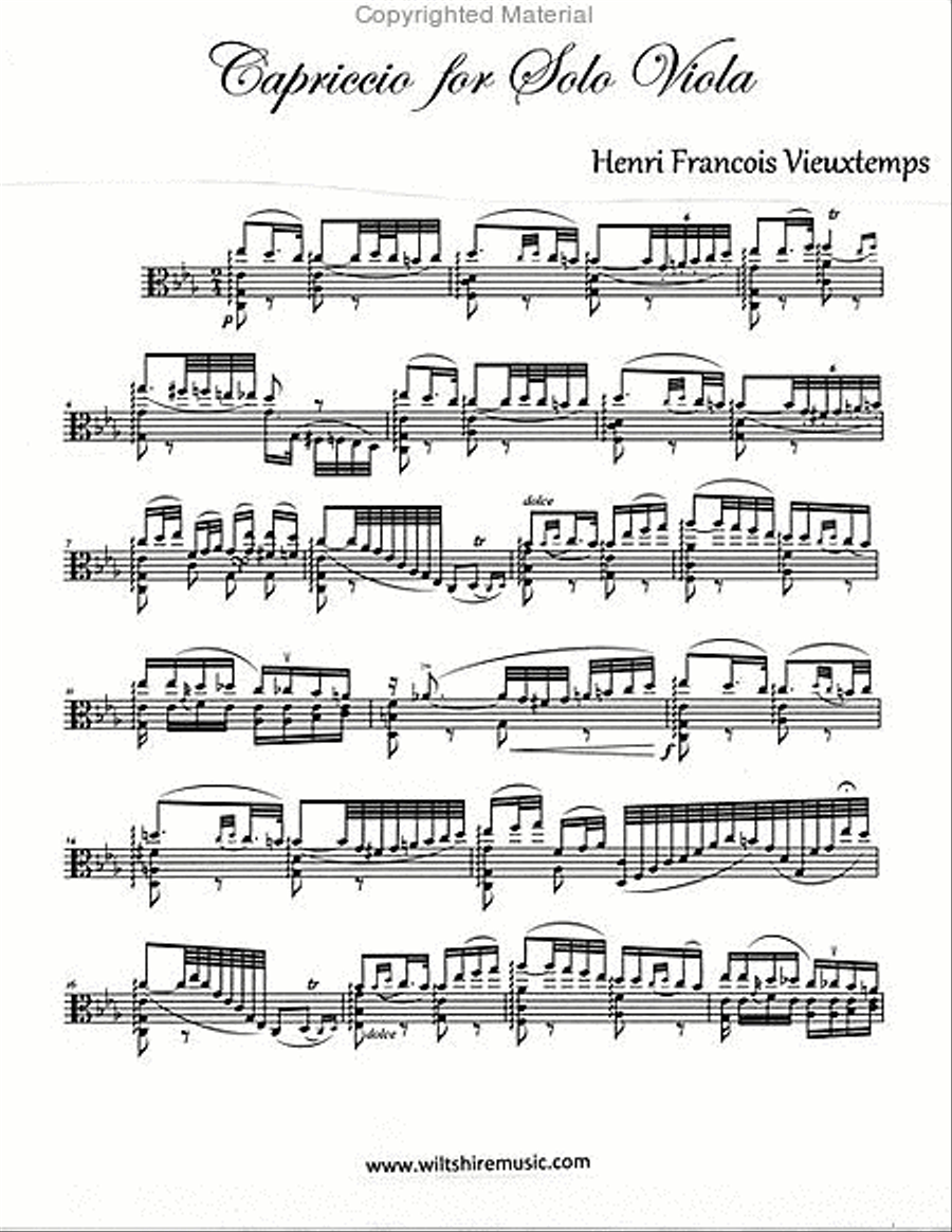 Capriccio for Solo Viola Viola Solo scores gallery preview page 2