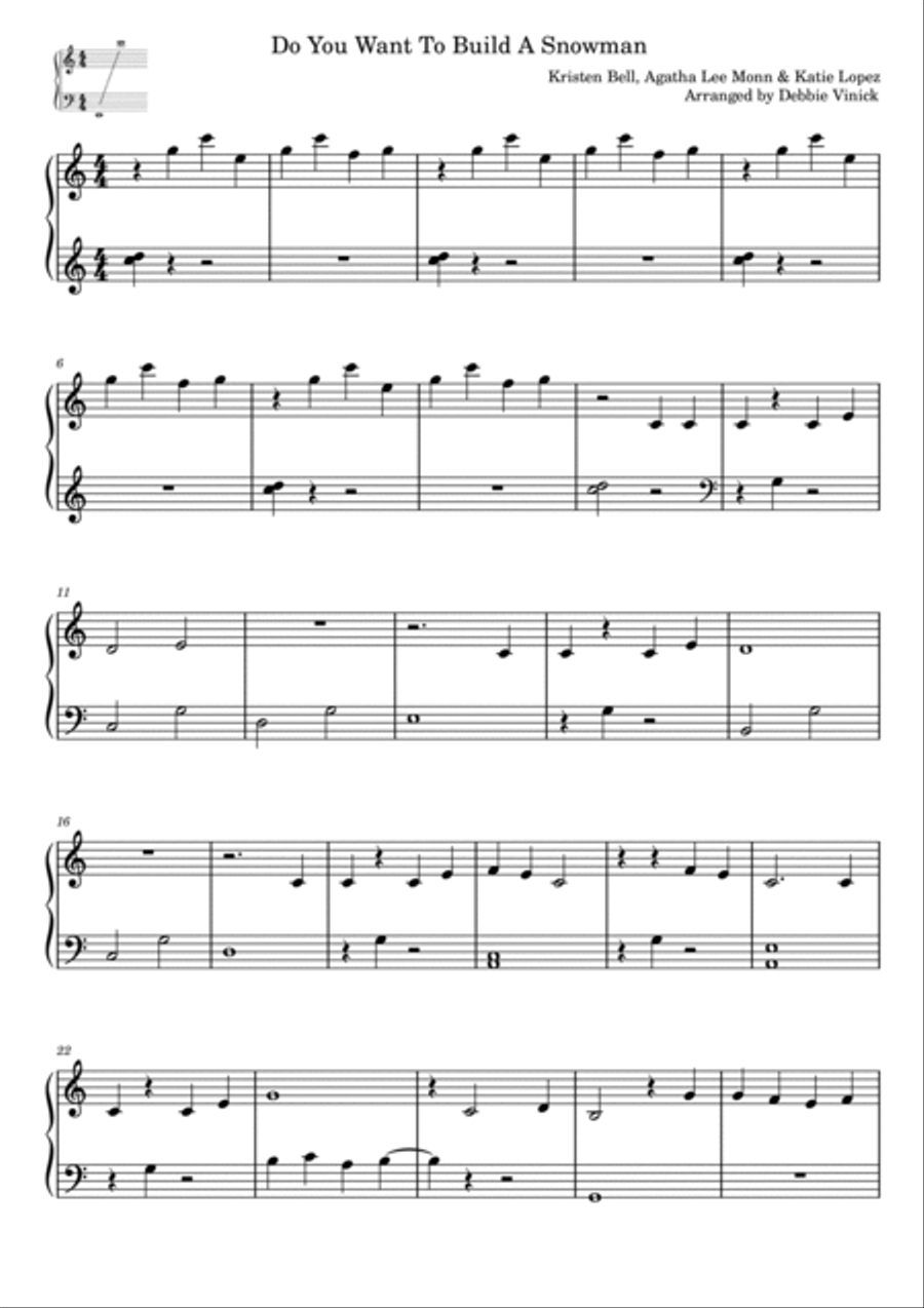 Do You Want To Build A Snowman? Harp scores gallery preview page 2
