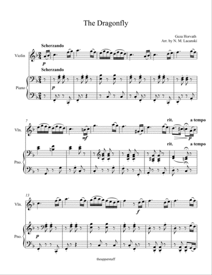 The Dragonfly Violin Solo scores gallery preview page 1