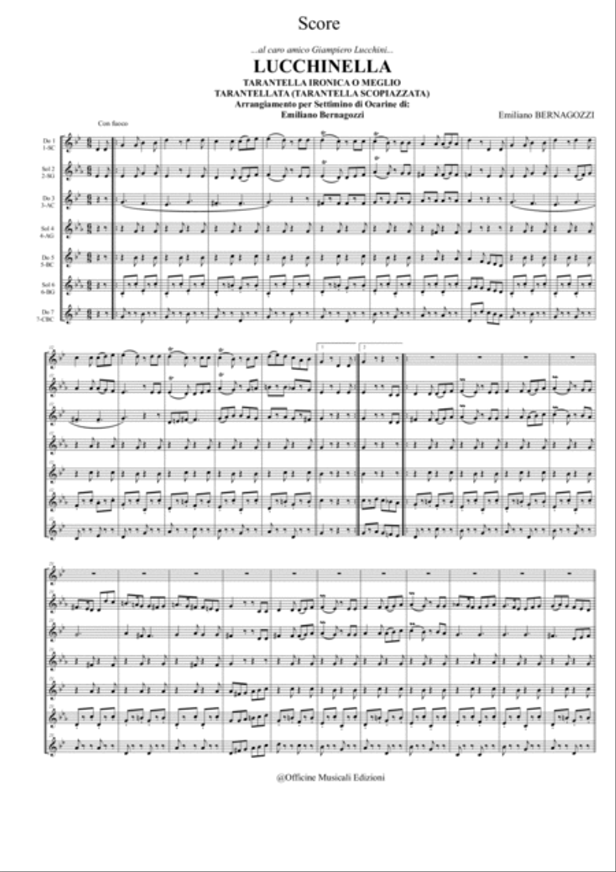 Lucchinella - Tarantella per settimino di ocarine Small Ensemble scores gallery preview page 4