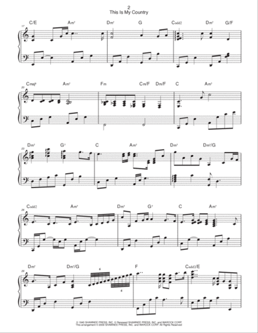 This Is My Country Piano Solo scores gallery preview page 2