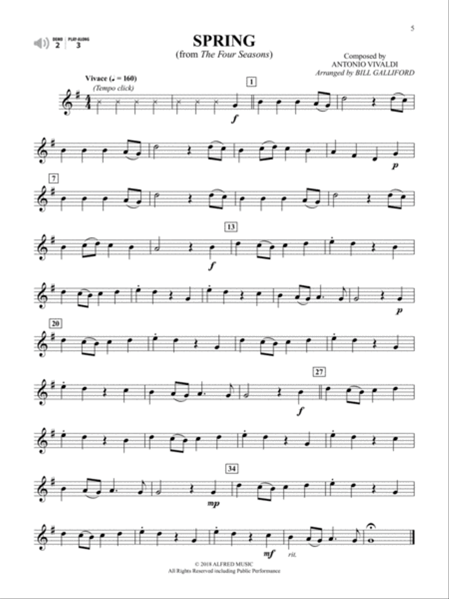 Easy Classical Themes Instrumental Solos Trumpet Solo scores gallery preview page 5