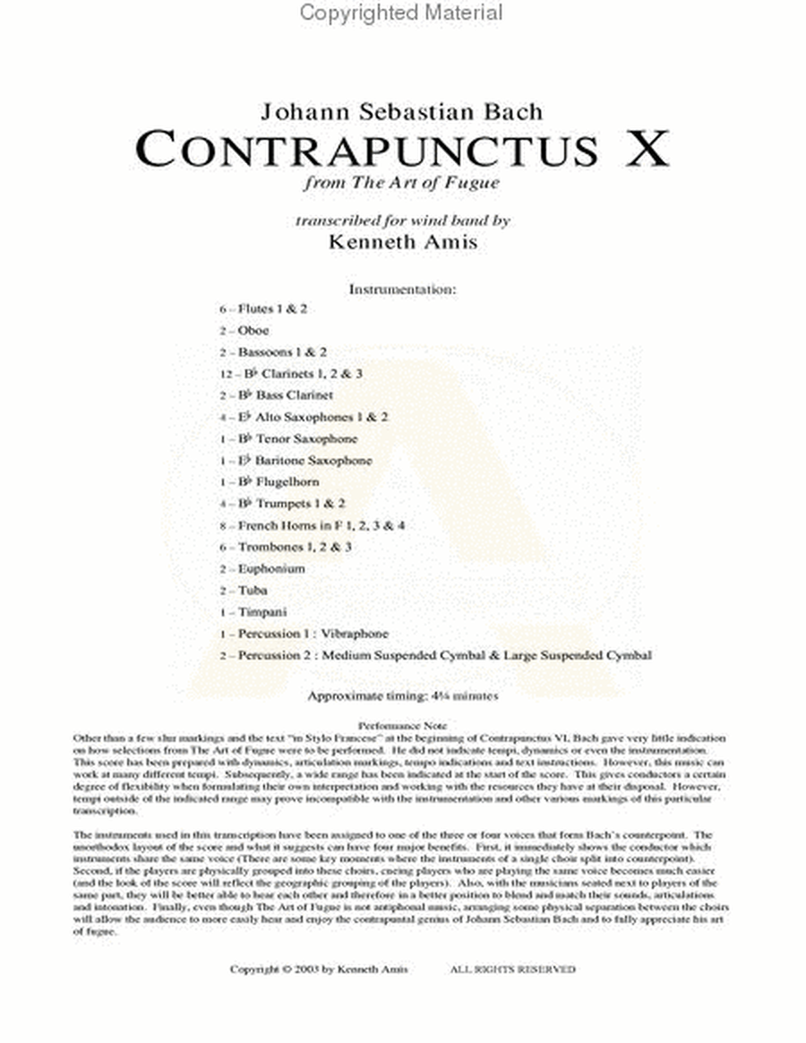 Contrapunctus 10 - STUDY SCORE ONLY image number null