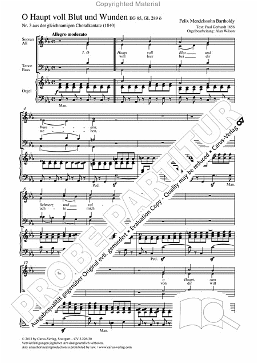 O sacred head, sore wounded (O Haupt voll Blut und Wunden) 4-Part scores gallery preview page 2