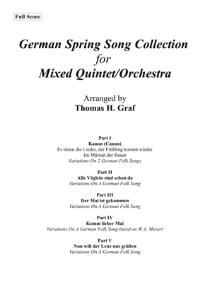 Book cover for German Spring Song Collection - 5 Concert Pieces - Multiplay - Full Score