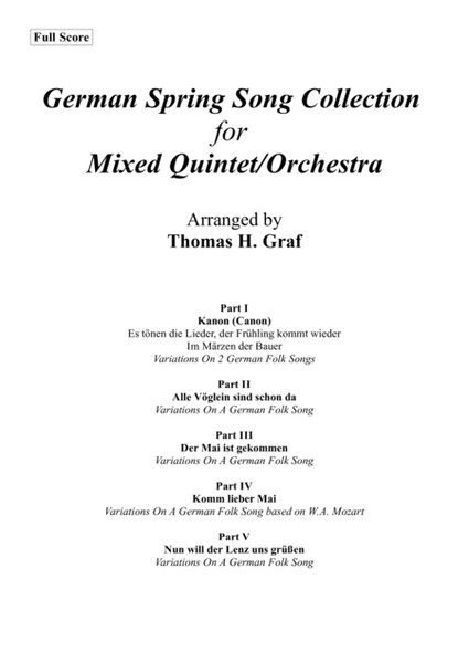 German Spring Song Collection - 5 Concert Pieces - Multiplay - Full Score image number null