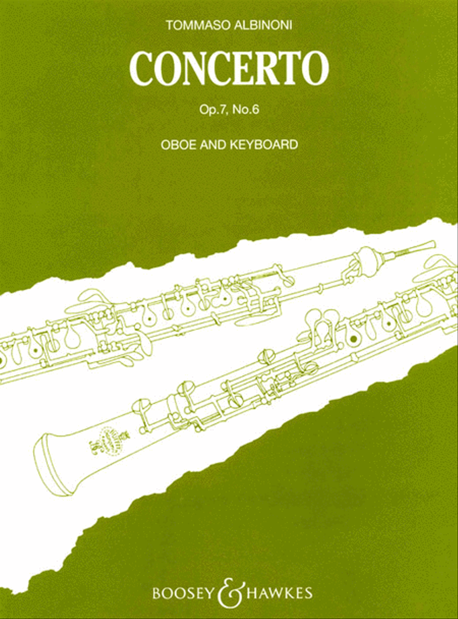 Oboe Concerto Op. 7, No. 6 Piano Accompaniment scores gallery preview page 1
