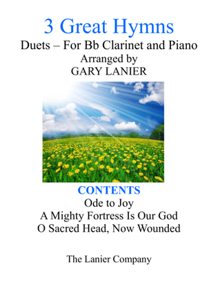 Book cover for Gary Lanier: 3 GREAT HYMNS (Duets for Bb Clarinet & Piano)