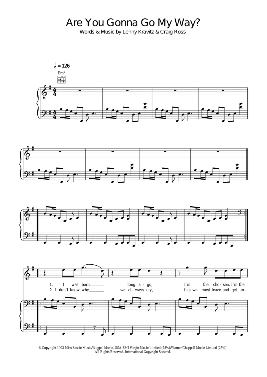 Are You Gonna Go My Way? Are You Gonna Go My Way? Guitar scores gallery preview page 1