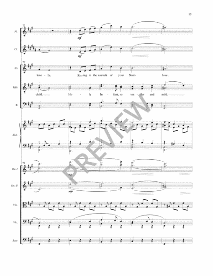 Night of Silence - Full Score and Parts Clarinet scores gallery preview page 14