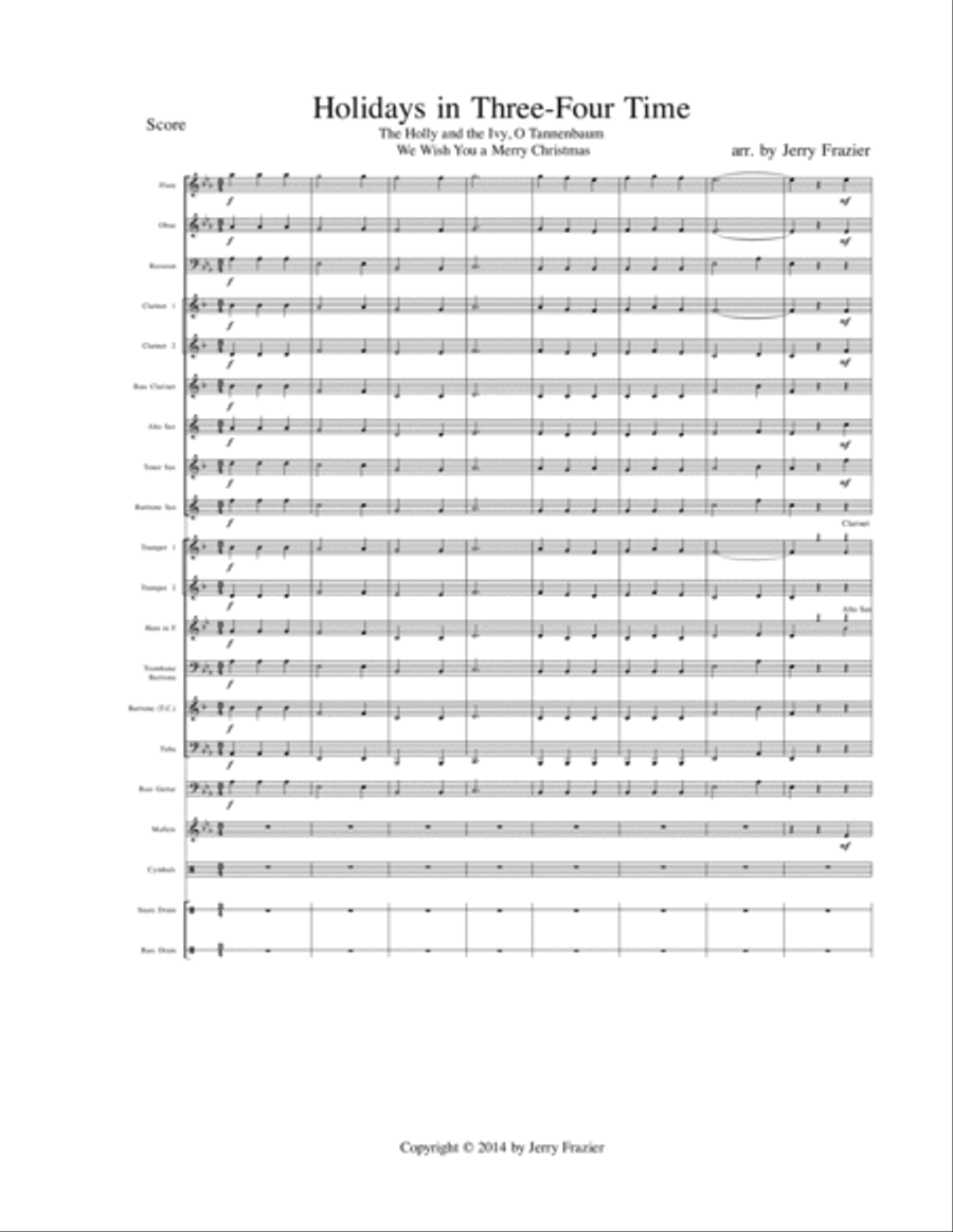 Holidays in 3/4 Time Concert Band scores gallery preview page 2