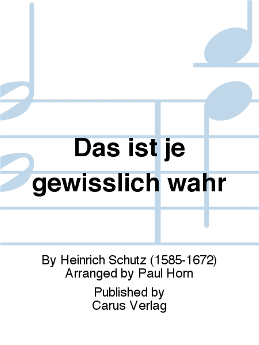 Das ist je gewisslich wahr Basso Continuo scores gallery preview page 1