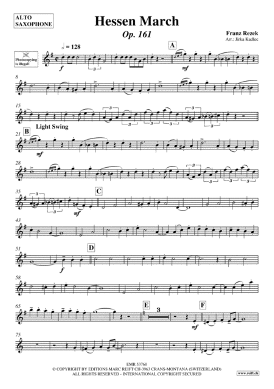 Hessen March Alto Saxophone scores gallery preview page 2