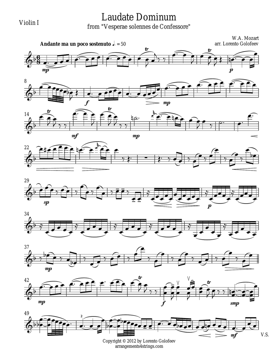 Laudate Dominum String Quartet scores gallery preview page 1
