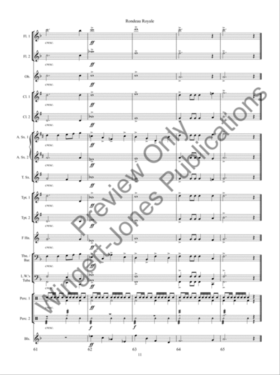 Rondeau Royale Rondeau Royale Concert Band scores gallery preview page 15