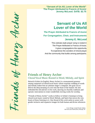 Servant of Us All, Lover of the World (The Prayer Attributed to Francis of Assisi)