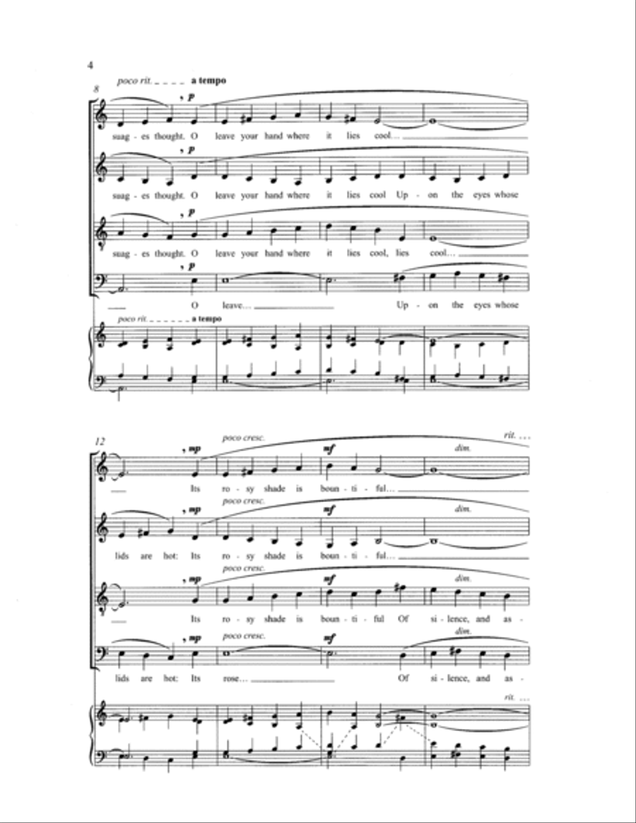 Two Rossetti Songs: 1. Song and Music 4-Part scores gallery preview page 3