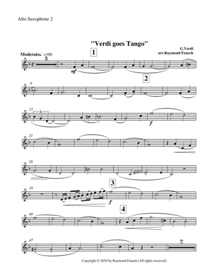 Verdi Goes Tango - G.Verdi - 2 Alto Saxes, Piano and Drum Set image number null