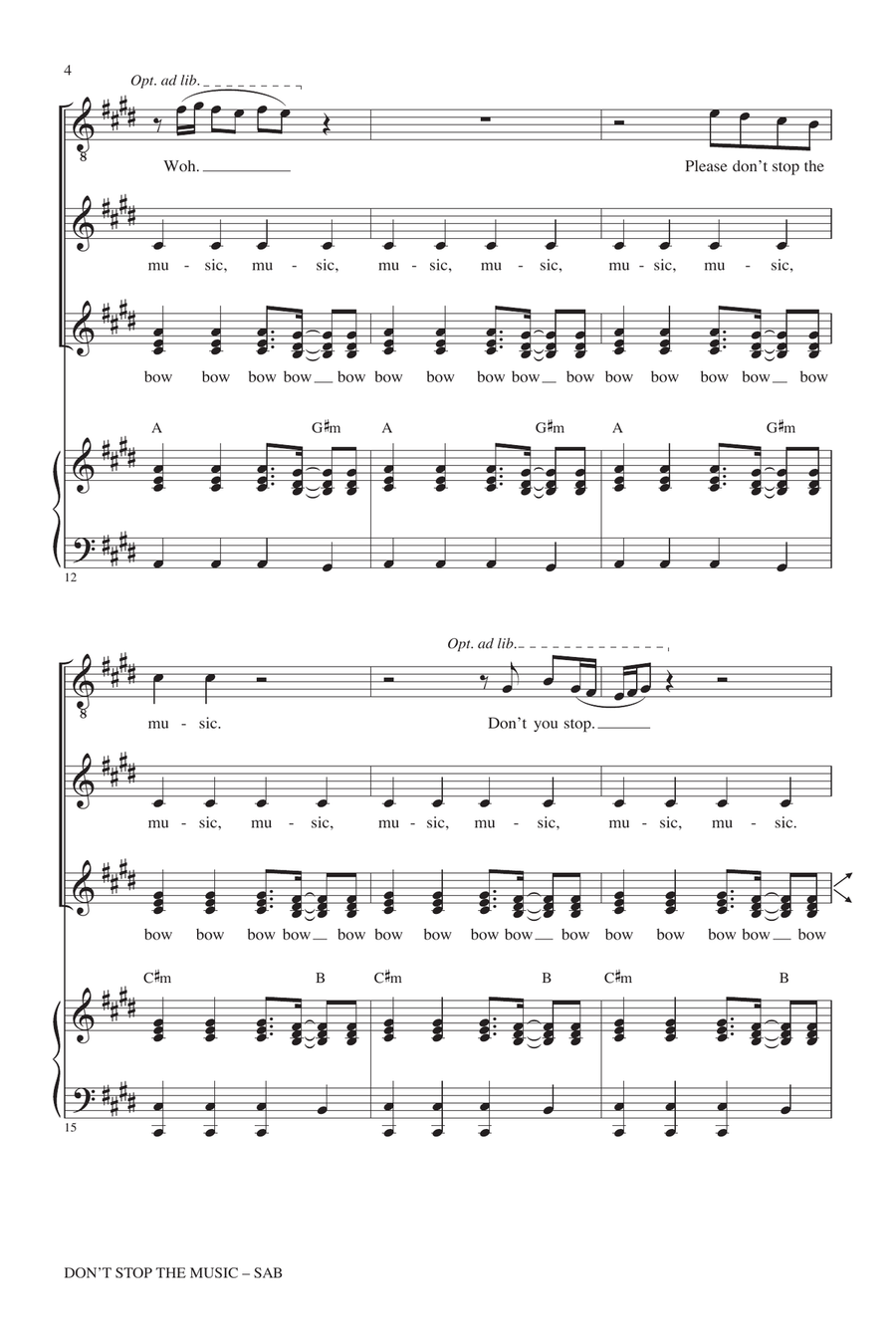 Don't Stop The Music 3-Part scores gallery preview page 3