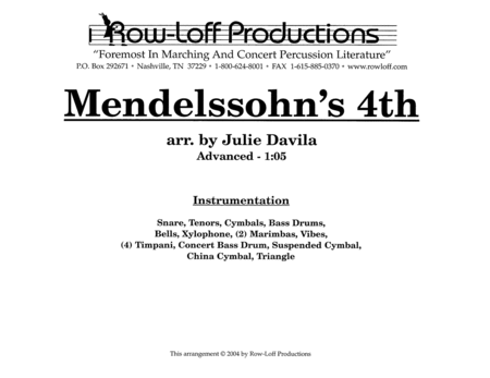 Mendelssohn's 4th w/Tutor Tracks