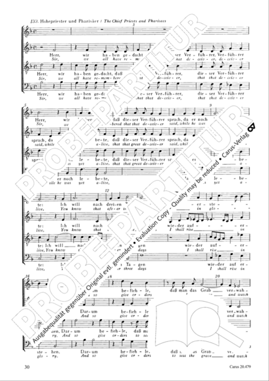 St. Matthew Passion (Matthaus-Passion) 4-Part scores gallery preview page 37